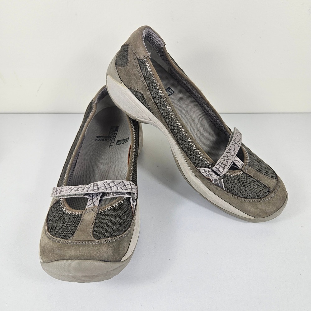 Merrell Encore Ballet Brindle Womens 7.5 Gray Suede Slip On Shoes Flats